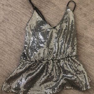 Sparkly silver top